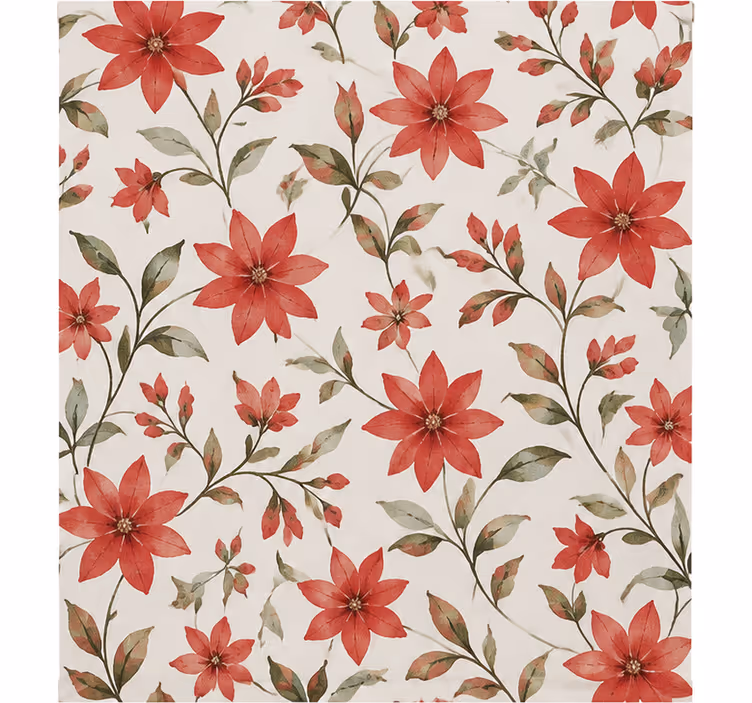 Red blind with starflower design - TenStickers