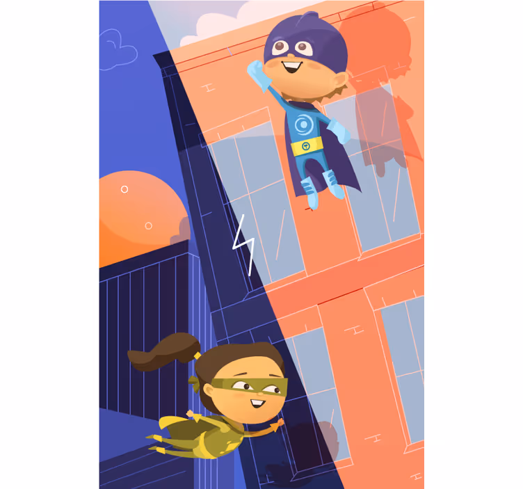 Superhero Adventure blind children - TenStickers