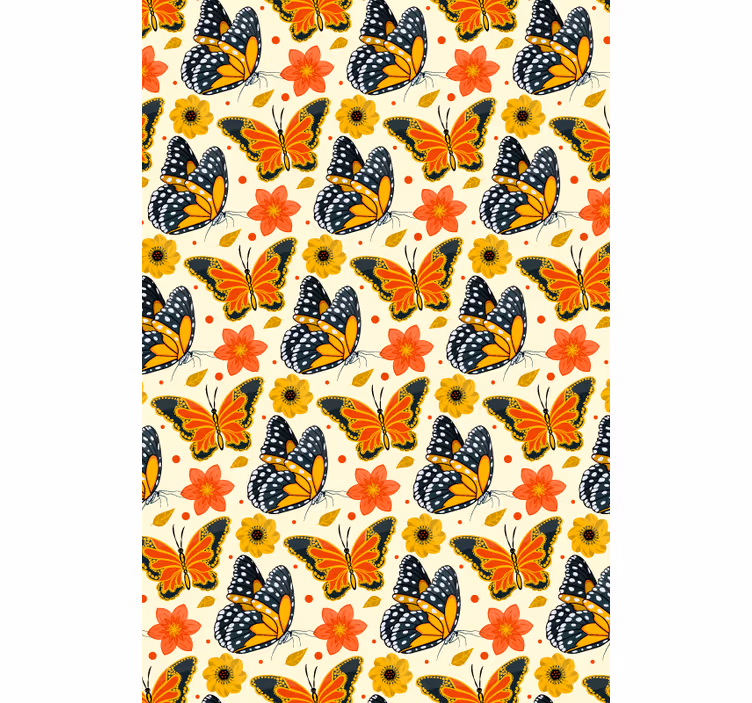 Butterflies Floral Pattern butterfly blind - TenStickers