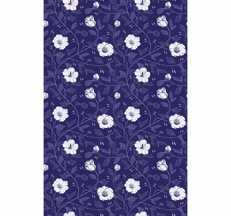 Blue background with Flower roller blind - TenStickers