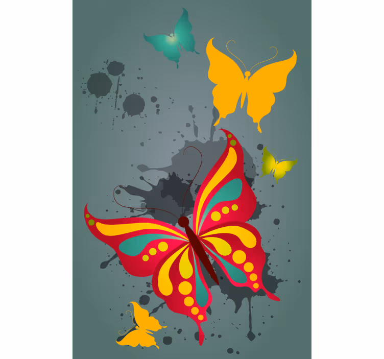 Vibrant Splash butterflies blind - TenStickers