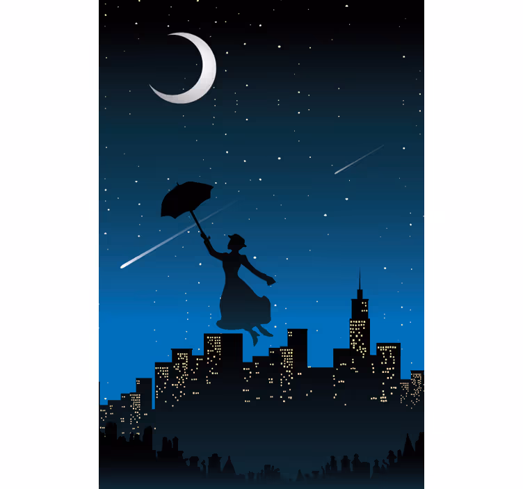 Silhouetted Umbrella Flight blind films - TenStickers
