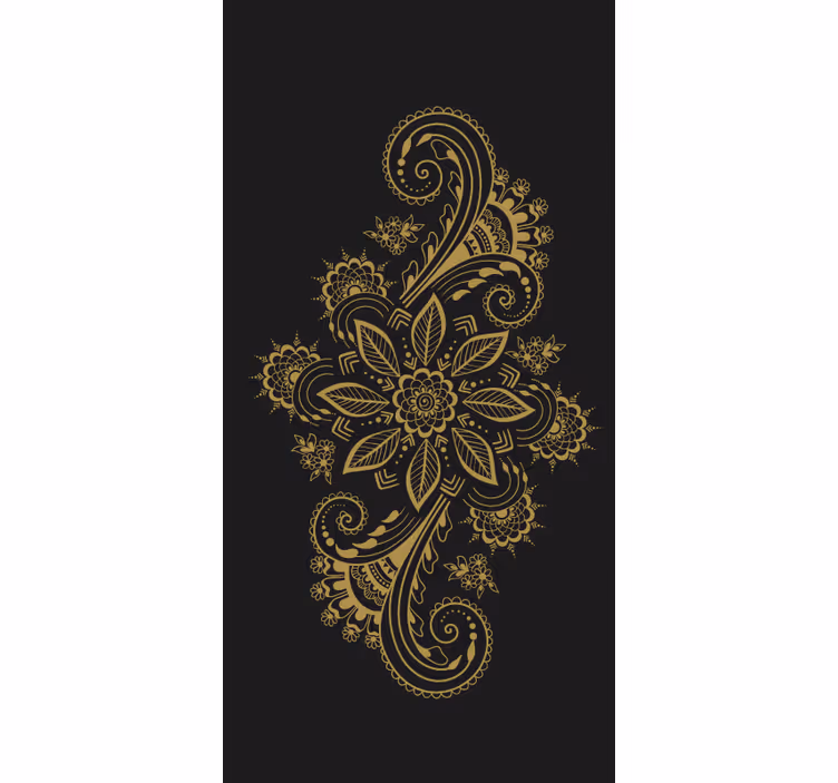 Intricate Golden Florals floral roller blind - TenStickers