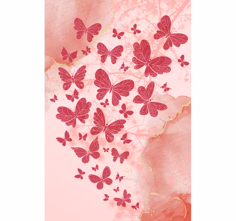 Pink heart arrangement butterflies blind - TenStickers