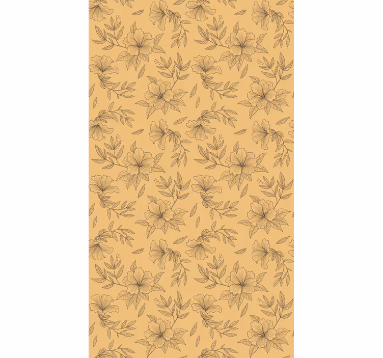 Beige stylised patterns floral roller blind - TenStickers