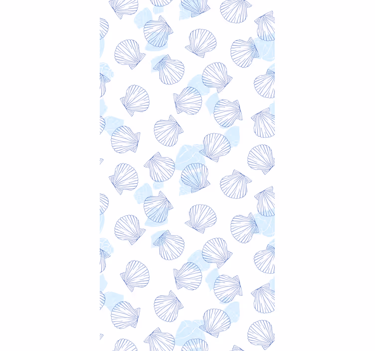 Blue seashell pattern animals blind - TenStickers
