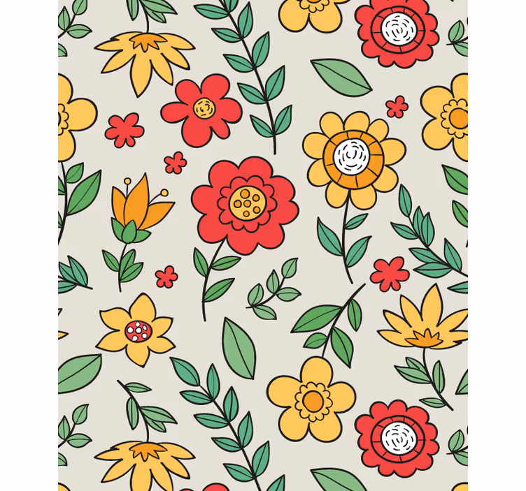 Vivid colourful pattern floral roller blind - TenStickers