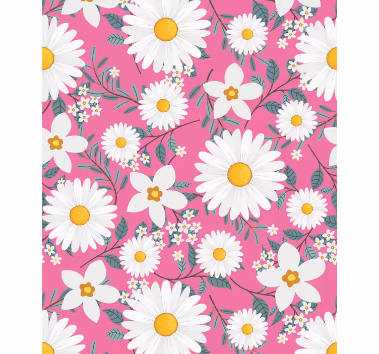 Daisy flowers pink background Flower blind - TenStickers
