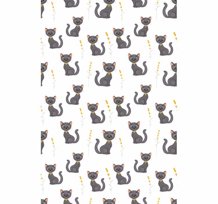 Black Cats Pattern animals blind - TenStickers