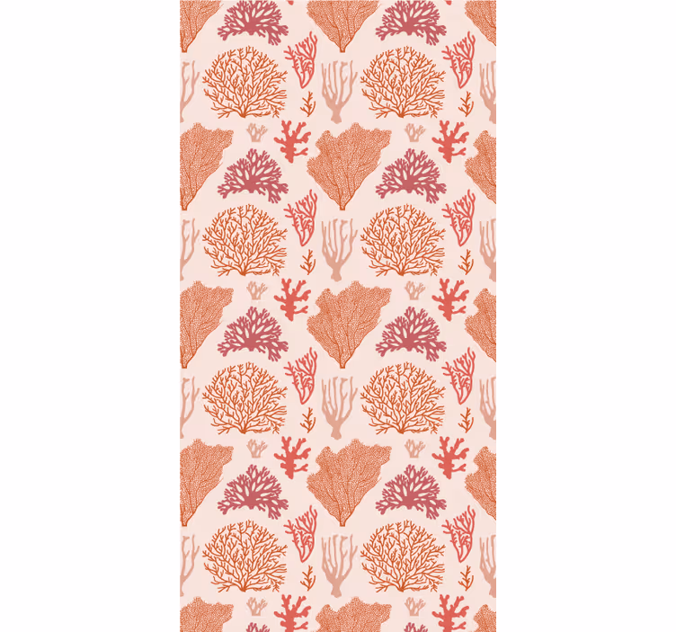 Coral Botanical Pattern blind flowers and plants - TenStickers