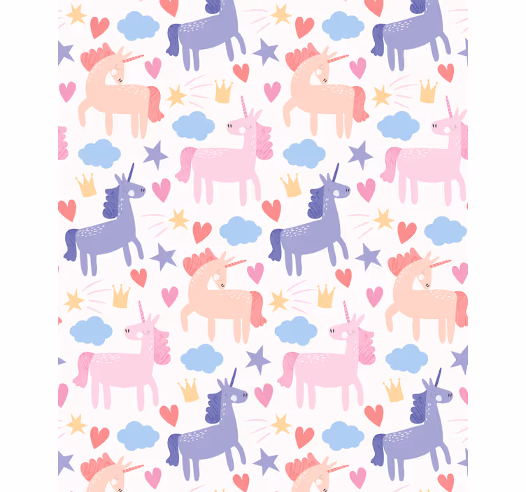 Unicorn with hearts and stars Childrens blind - TenStickers