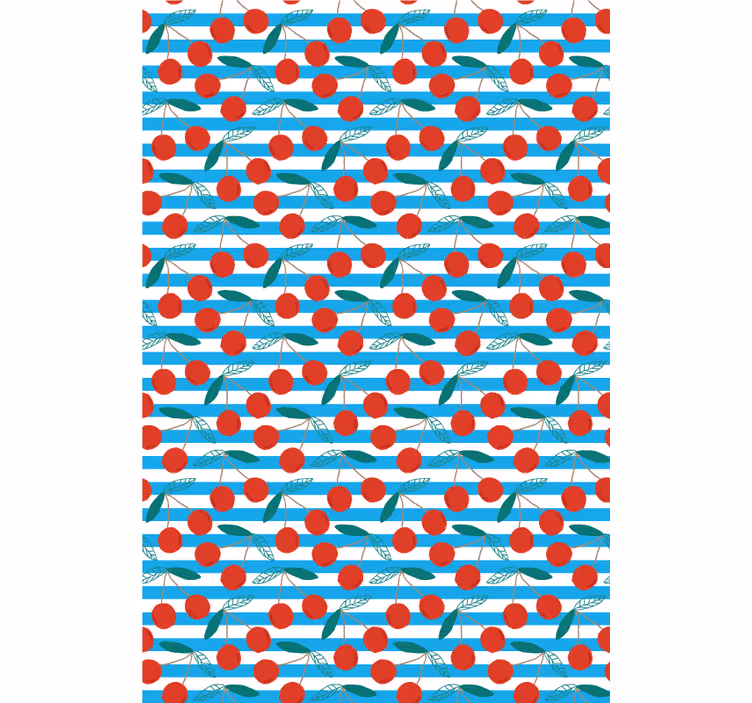 Cherry blue stripes Fruit and vegetable blind - TenStickers
