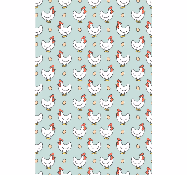 White chickens and eggs animals blind - TenStickers