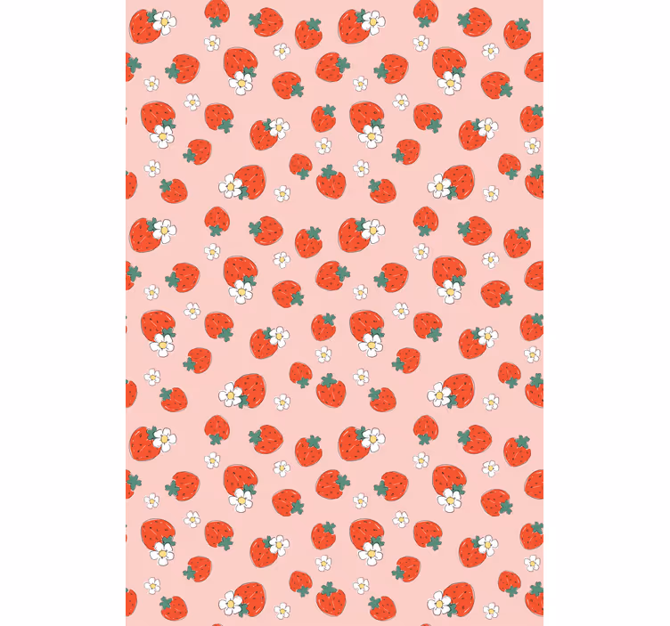 Strawberry pattern with flowers blind fruit and vegetables - TenStickers