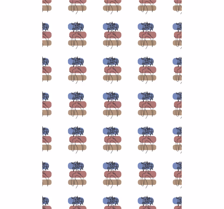 Geometric woman design floral roller blind - TenStickers