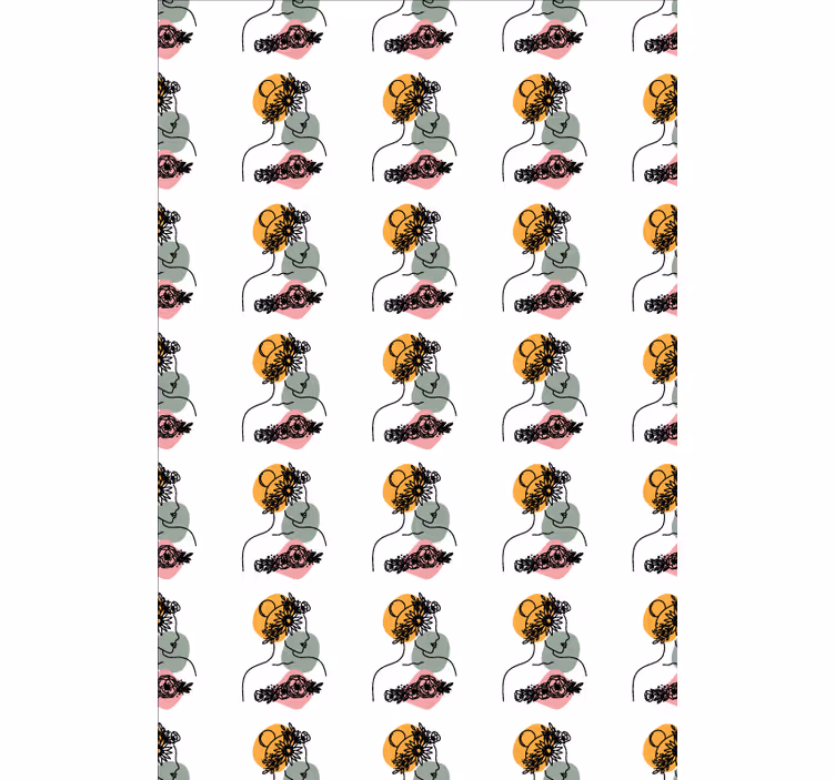 Stylized Floral Faces blind - TenStickers