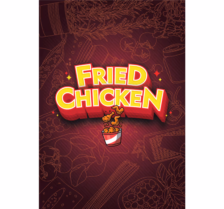 Fried Chicken Delight text blind - TenStickers