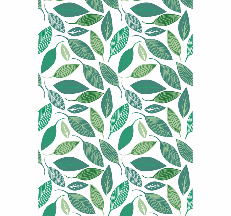 Green leaves pattern flowers and plant blind - TenStickers
