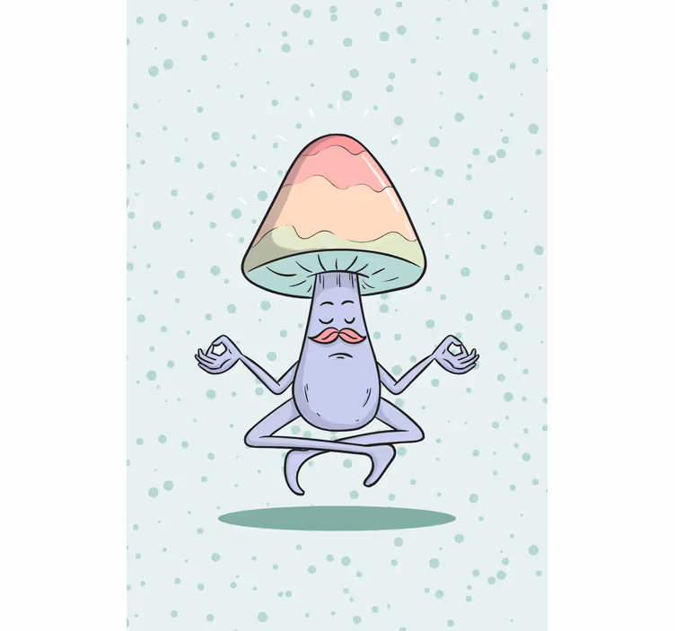 Meditating Mushroom Character fun blind - TenStickers