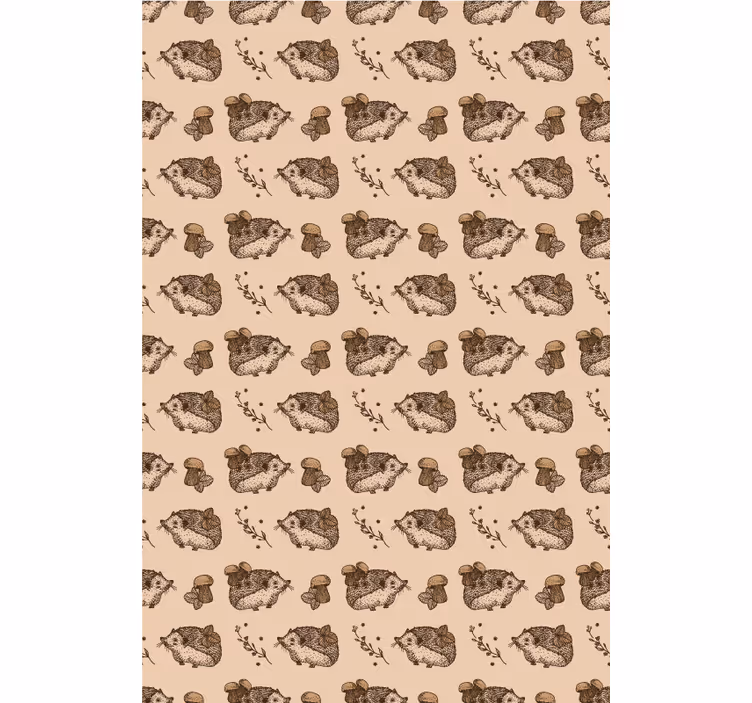 Hedgehogs and mushrooms animals blind - TenStickers