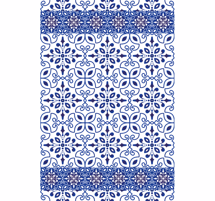 Ornate blue tiles bathroom blind - TenStickers
