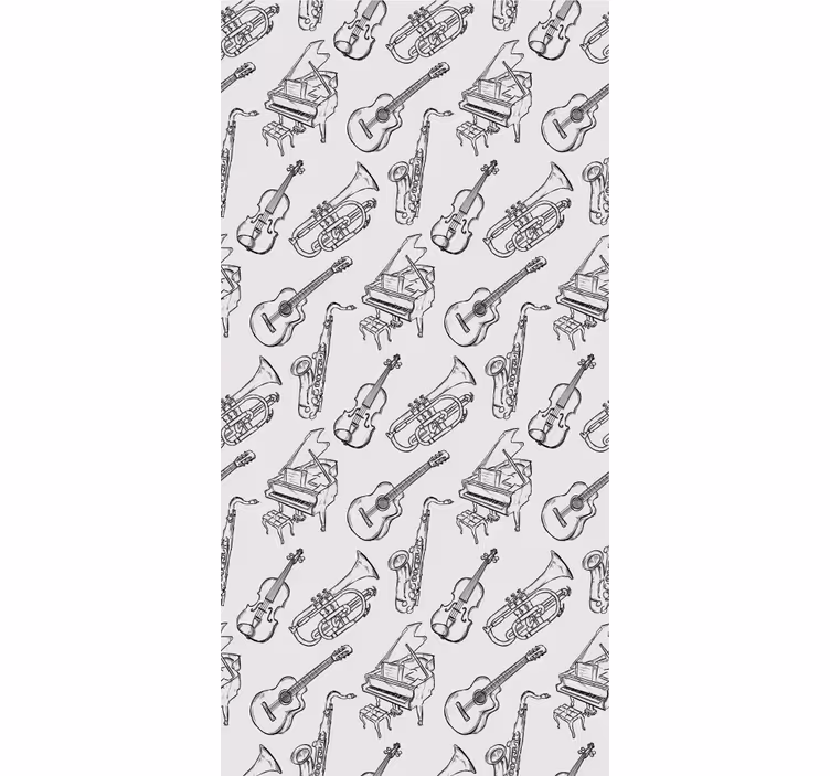 Musical instruments pattern blind teens - TenStickers