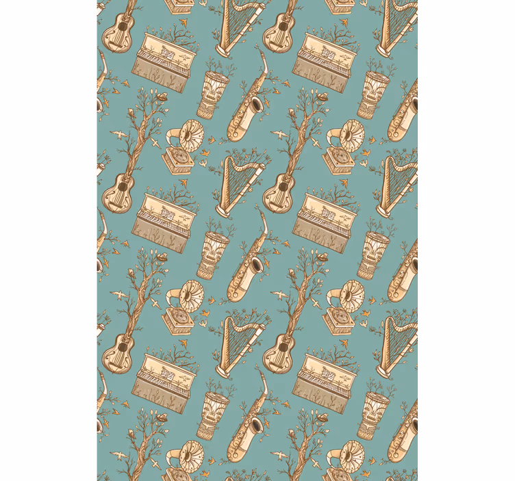 Vintage musical instruments blind teens - TenStickers