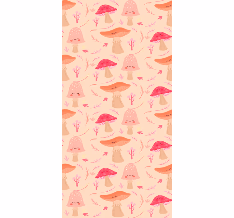 Pink ushroom patterns blind flowers and plants - TenStickers