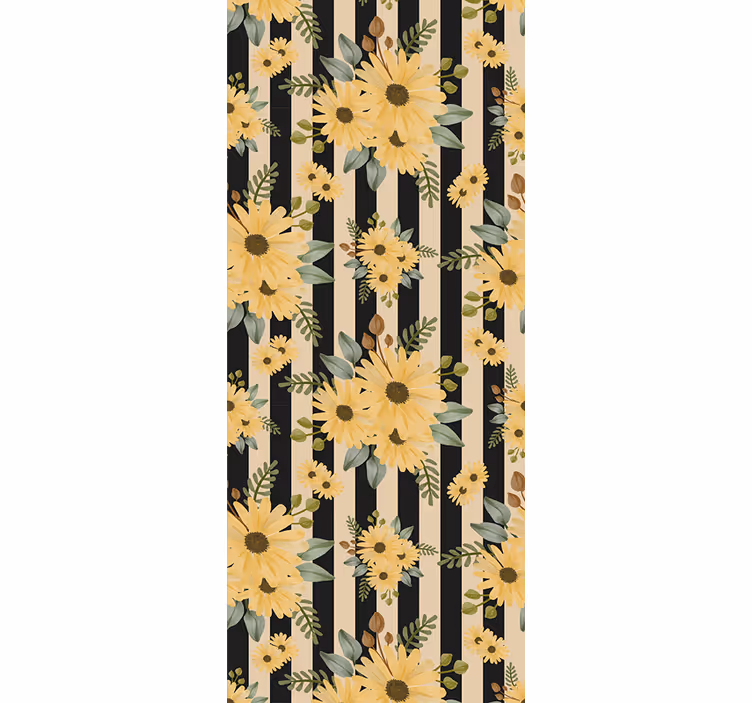 Sunflower Floral Motif blind flowers and plants - TenStickers