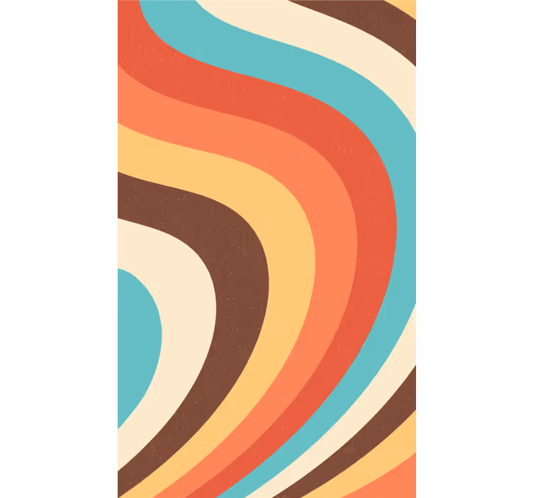 Retro roller blind with curved retro waves - TenStickers