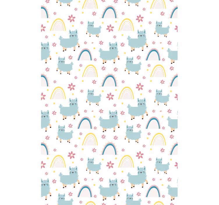 Cute Llamas and Rainbows animals blind - TenStickers