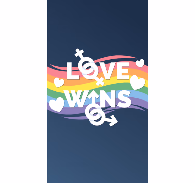 Love Wins Message text blind - TenStickers
