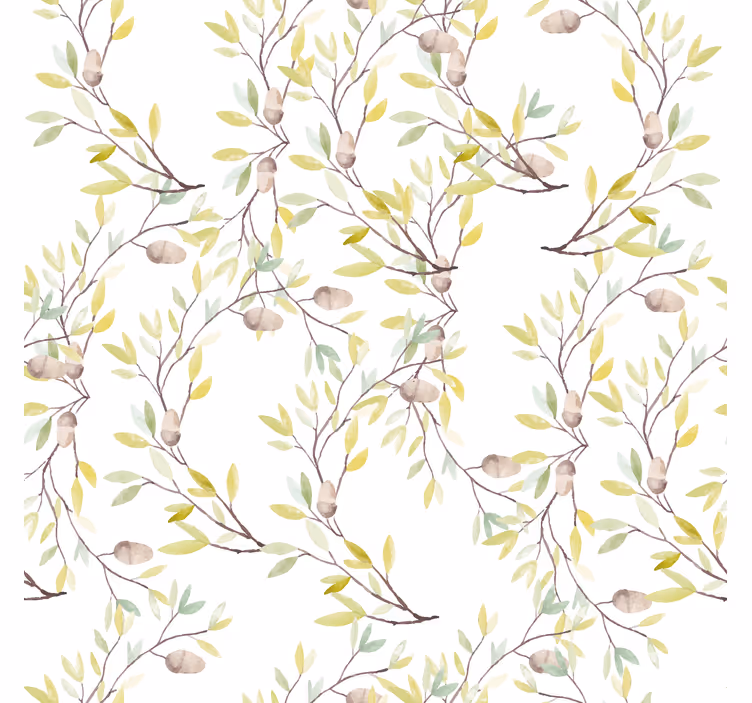 Original watercolor green leaves  Bathroom blind - TenStickers