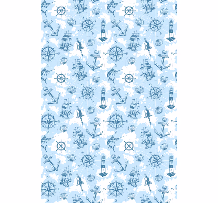 Nautical Icons Pattern blind kitchen - TenStickers