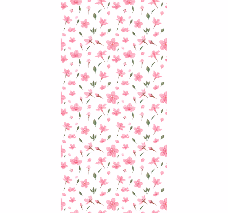Watercolor pink blossom flowers Flower blind - TenStickers