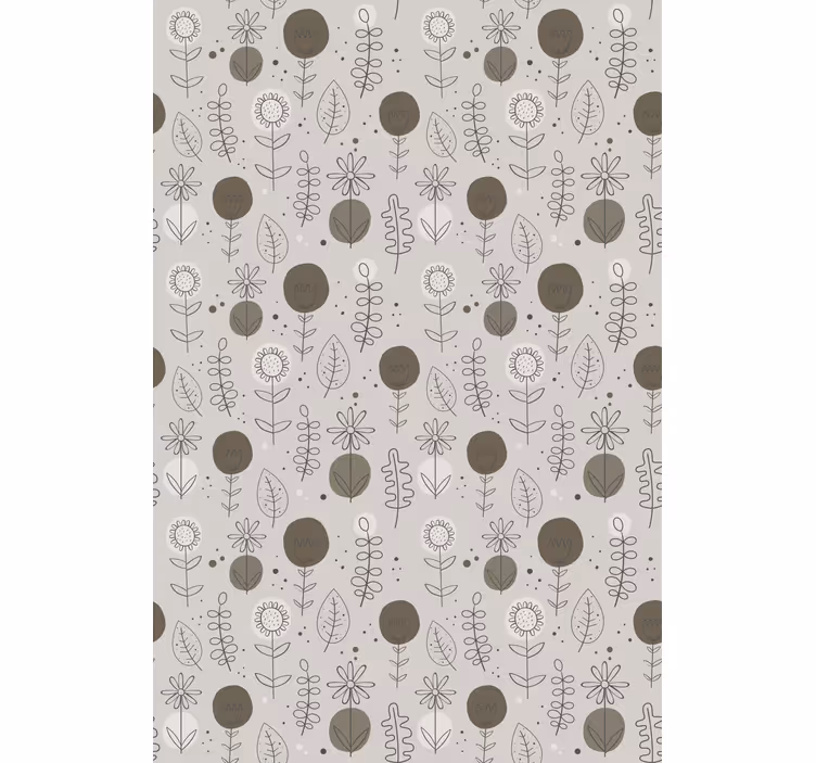 Grey stylish theme blind flowers and plants - TenStickers
