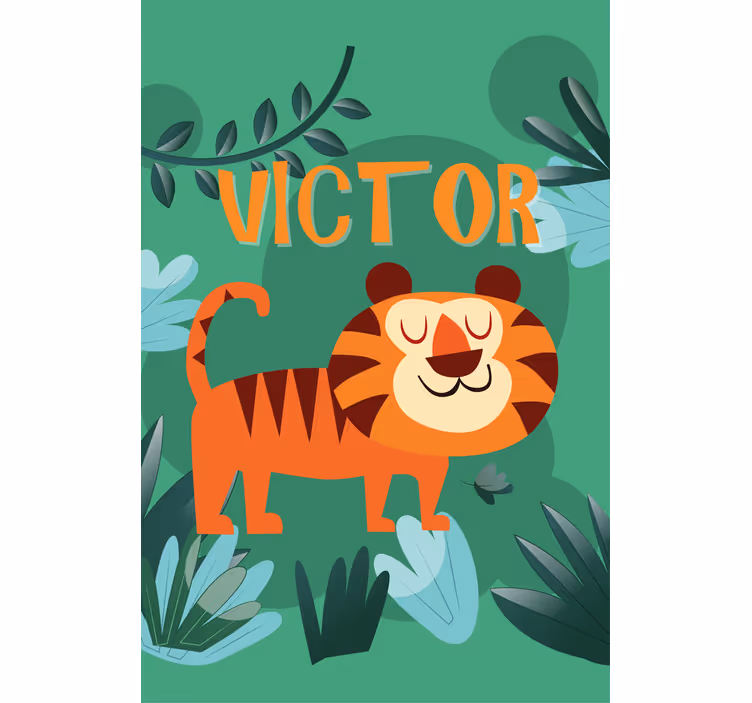 Happy tiger with name blind children - TenStickers