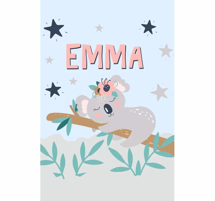Baby koala with name blind children - TenStickers