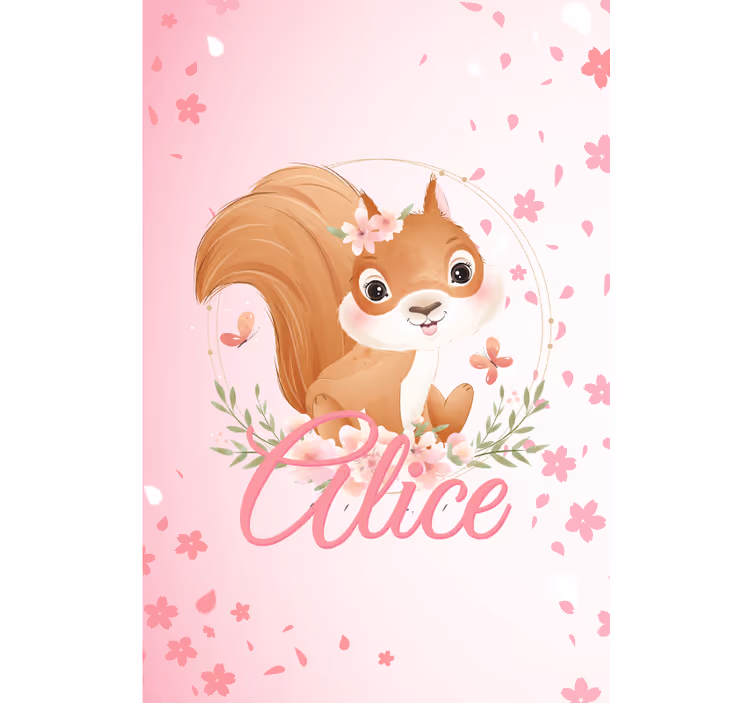 Squirrel with name blind children - TenStickers