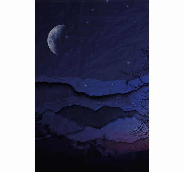 Moonlit layered skyline blind original - TenStickers