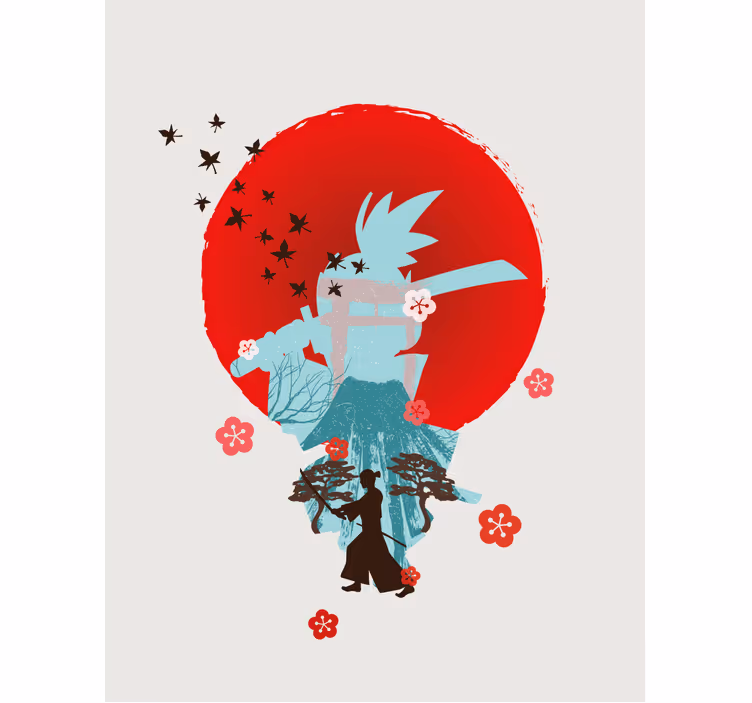 Samurai silhouette blind superhero - TenStickers