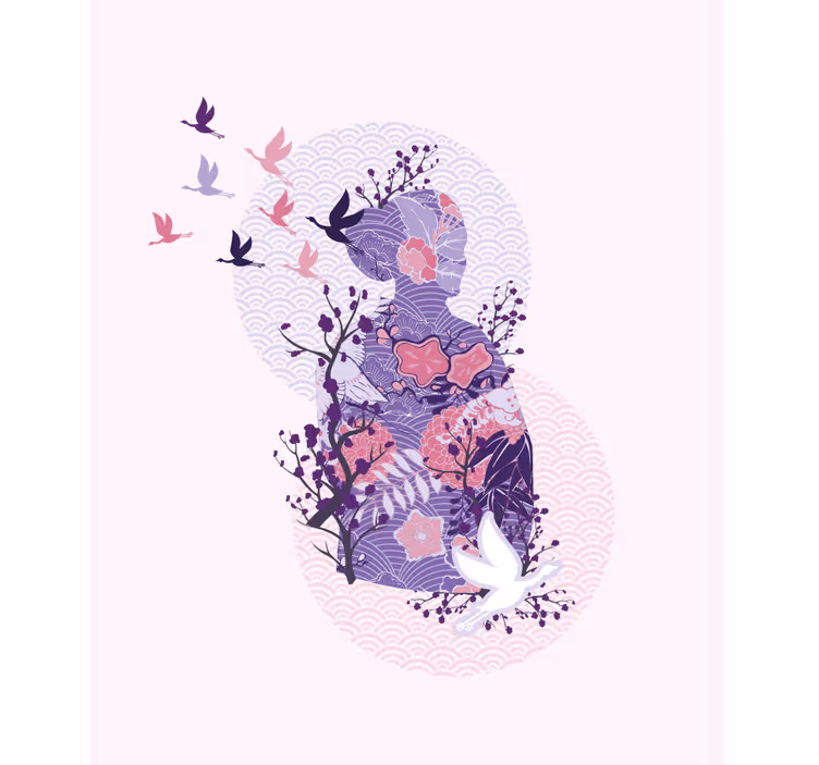 Floral Silhouette Art blind flowers and plants - TenStickers