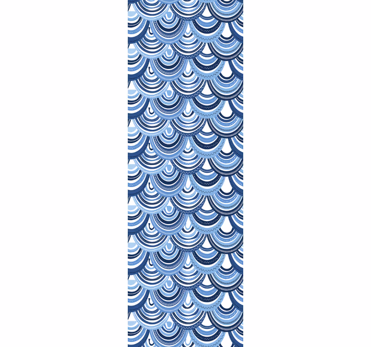 Blue wave patterns pattern roller blind - TenStickers