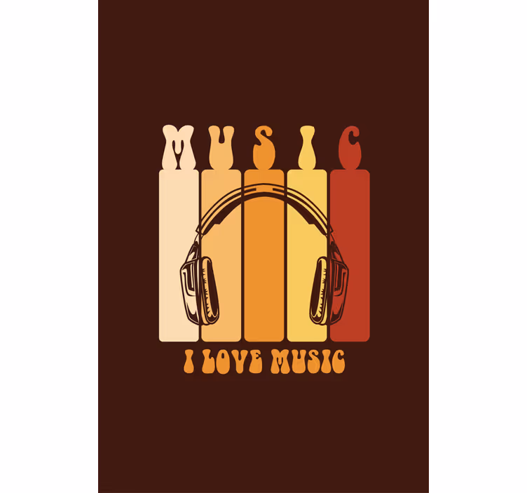 Music headphones design text blind - TenStickers