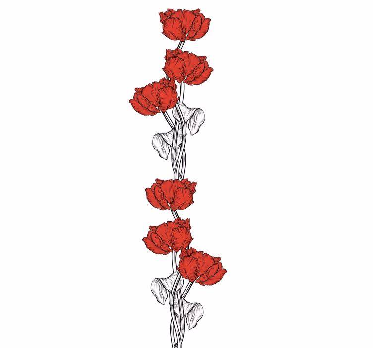 Elegant red blooms blind flowers and plants - TenStickers