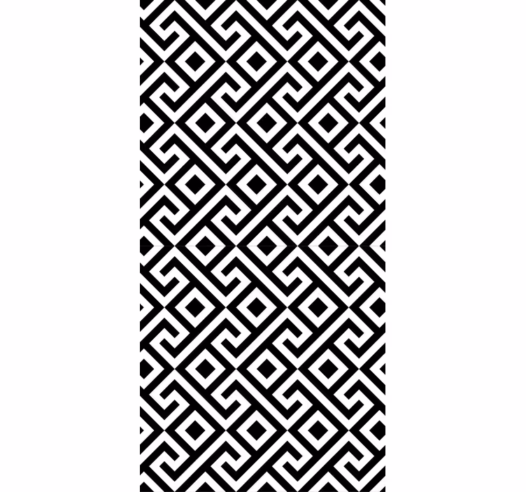 Geometric Black White pattern roller blind - TenStickers