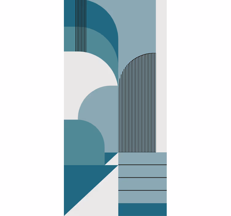 Blue arch patterns modern blind - TenStickers