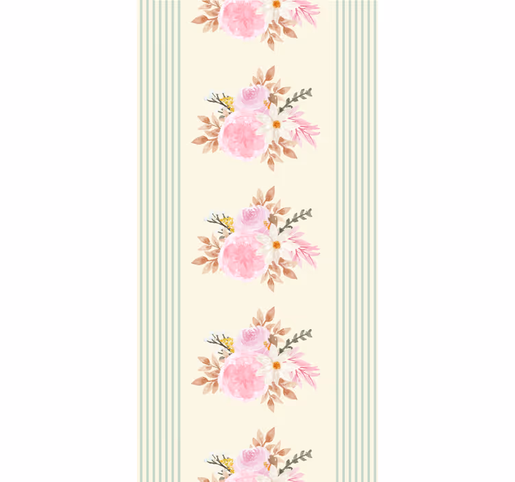 French Provincial striped pattern blind flowers and plants - TenStickers