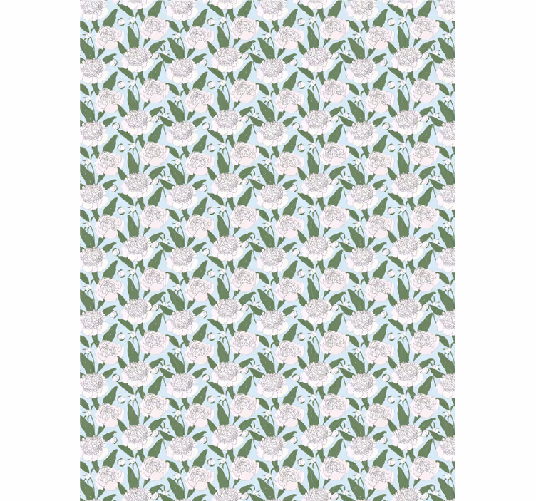 White peony pattern blind flowers and plants - TenStickers