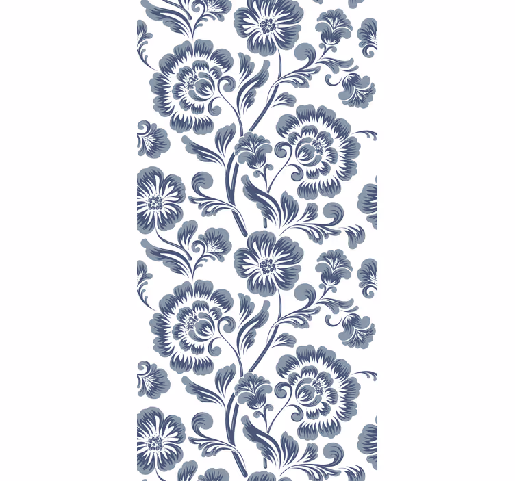 Floral roller blind with elegant gray designs - TenStickers